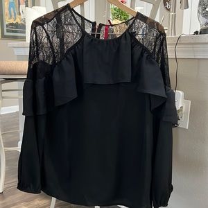 Brand new shirt with lace on top and ruffle under.